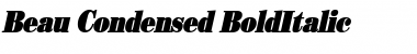 Download Beau Condensed BoldItalic Font Title Preview