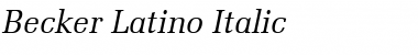 Download Becker Latino Italic Font Title Preview