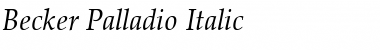 Download Becker Palladio Italic Font Title Preview