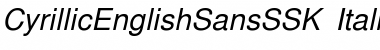 Download CyrillicEnglishSansSSK Italic Font Title Preview
