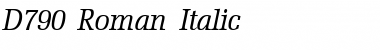 Download D790-Roman Italic Font