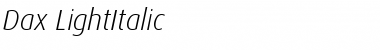Download Dax-LightItalic Regular Font Title Preview