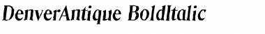 Download DenverAntique BoldItalic Font Title Preview