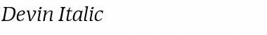 Download Devin Italic Font Title Preview