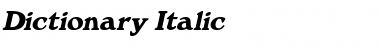 Download Dictionary Italic Font Title Preview