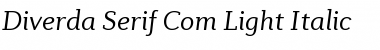 Download Diverda Serif Com Light Italic Font Title Preview