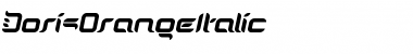 Download DorisOrangeItalic Medium Font Title Preview