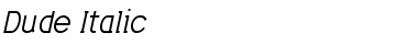 Download Dude Italic Font Title Preview