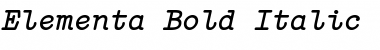 Download Elementa ItalicBold Font Title Preview