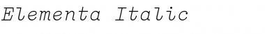 Download Elementa ItalicMedium Font Title Preview