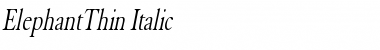 Download ElephantThin Italic Font Title Preview
