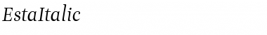 Download EstaItalic Regular Font Title Preview