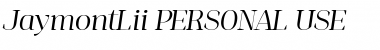 Download Jaymont PERSONAL Light Italic Font Title Preview