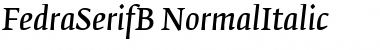 Download FedraSerifB Italic Font Title Preview