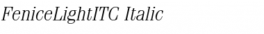 Download FeniceLightITC Italic Font Title Preview