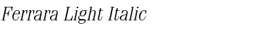 Download Ferrara-Light Italic Font Title Preview