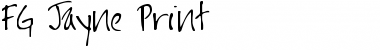 Download FG Jayne Print Regular Font Title Preview