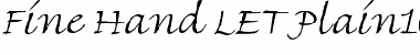 Download Fine Hand LET Plain Font Title Preview