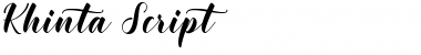 Download Khinta Script Regular Font Title Preview