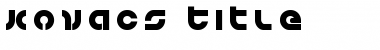 Download Kovacs Title Regular Font Title Preview