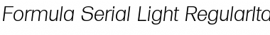 Download Formula-Serial-Light RegularItalic Font Title Preview