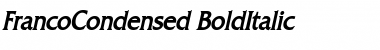 Download FrancoCondensed BoldItalic Font Title Preview