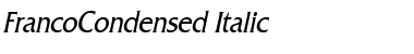 Download FrancoCondensed Italic Font Title Preview