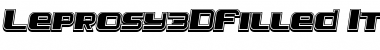 Download Leprosy 3D Filled Italic Font Title Preview