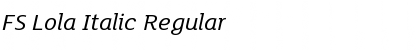 Download FS Lola Italic Regular Font Title Preview