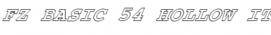 Download FZ BASIC 54 HOLLOW ITALIC Bold Font Title Preview