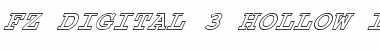Download FZ DIGITAL 3 HOLLOW ITALIC Normal Font Title Preview