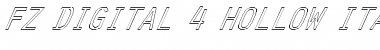 Download FZ DIGITAL 4 HOLLOW ITALIC Normal Font Title Preview