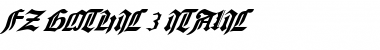 Download FZ GOTHIC 3 ITALIC Normal Font Title Preview