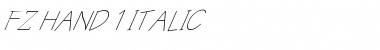 Download FZ HAND 1 ITALIC Normal Font Title Preview