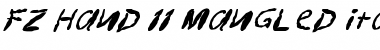 Download FZ HAND 11 MANGLED ITALIC Normal Font Title Preview