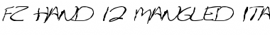 Download FZ HAND 12 MANGLED ITALIC Normal Font Title Preview