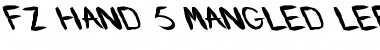 Download FZ HAND 5 MANGLED LEFTY Normal Font Title Preview