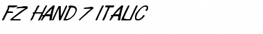 Download FZ HAND 7 ITALIC Normal Font Title Preview