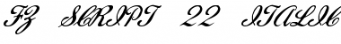 Download FZ SCRIPT 22 ITALIC Normal Font Title Preview