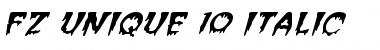 Download FZ UNIQUE 10 ITALIC Normal Font Title Preview