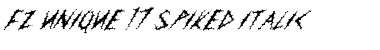 Download FZ UNIQUE 17 SPIKED ITALIC Normal Font Title Preview