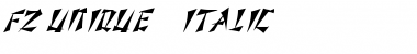 Download FZ UNIQUE 21 ITALIC Normal Font Title Preview