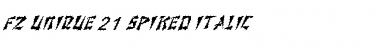 Download FZ UNIQUE 21 SPIKED ITALIC Normal Font Title Preview