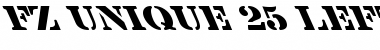 Download FZ UNIQUE 25 LEFTY Normal Font Title Preview