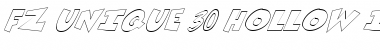 Download FZ UNIQUE 30 HOLLOW ITALIC Normal Font Title Preview