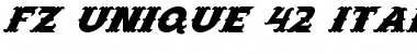 Download FZ UNIQUE 42 ITALIC Normal Font Title Preview