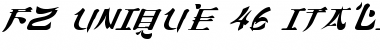 Download FZ UNIQUE 46 ITALIC Normal Font Title Preview