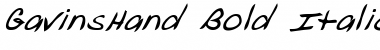 Download GavinsHand Bold Italic Font Title Preview