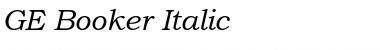 Download GE Booker Italic Font Title Preview