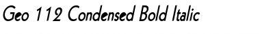 Download Geo 112 Condensed Bold Italic Font Title Preview